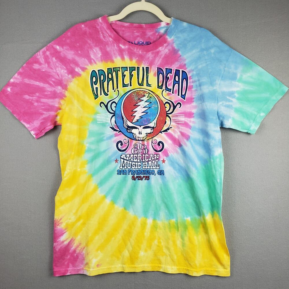 Liquid‎ Blue Size L Grateful Dead American Music Hall Graphic Tee Rainbow Spiral